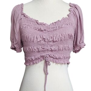 Urban Outfitters Lavender Smocked Crop Top Size M